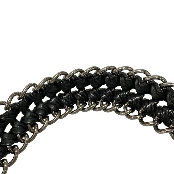 Auth PRADA - BR4344 Black Silver Leather Hardware Handbag - Picture 8 of 16